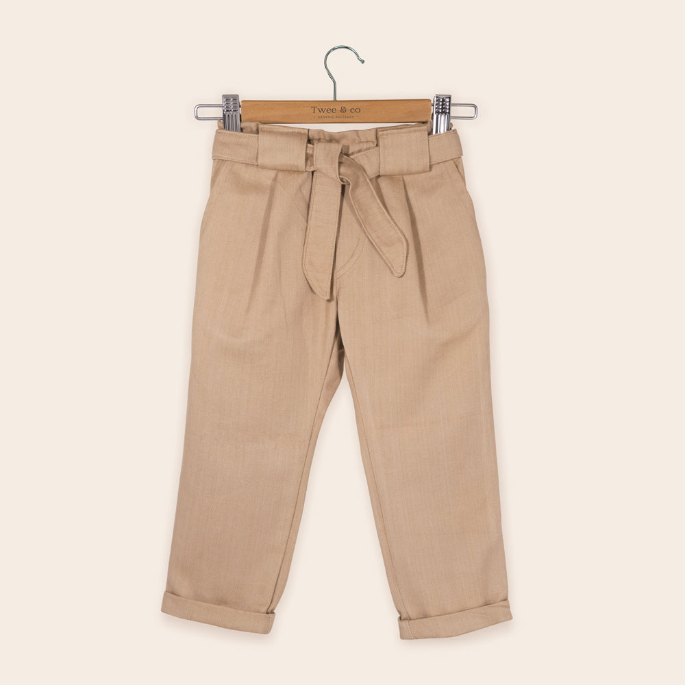 Aubrey Pants by Twee & co Organic Boutique made from a beautifully soft warm beige 100% organic Cotton