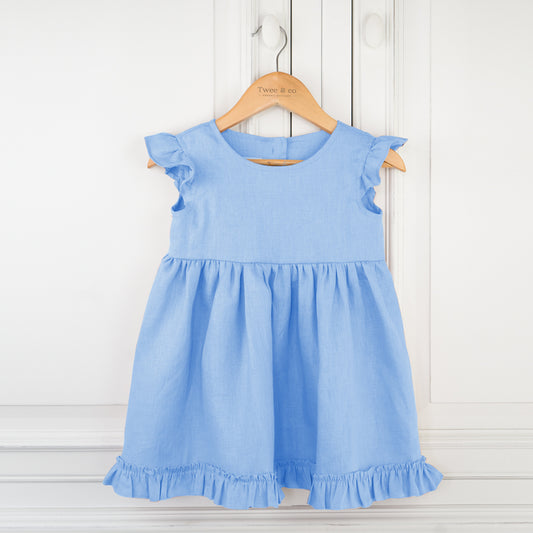 Vintage Frill Dress - Baby Blue
