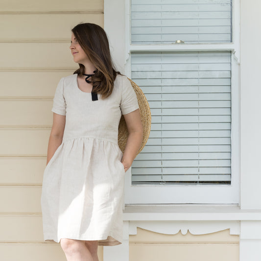 Womens linen dress by Twee & Co Organic Boutique, Made in NZ New Zealand