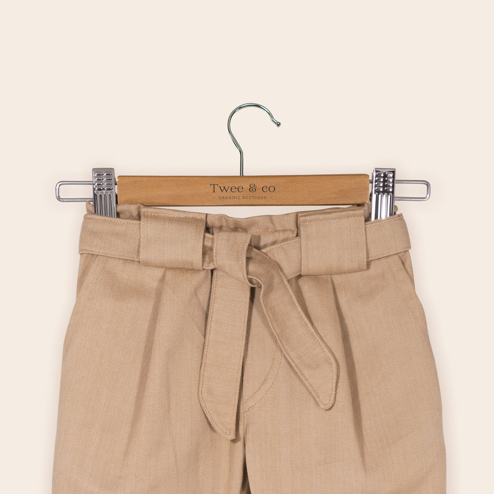 Aubrey Pants by Twee & co Organic Boutique made from a beautifully soft warm beige 100% organic Cotton